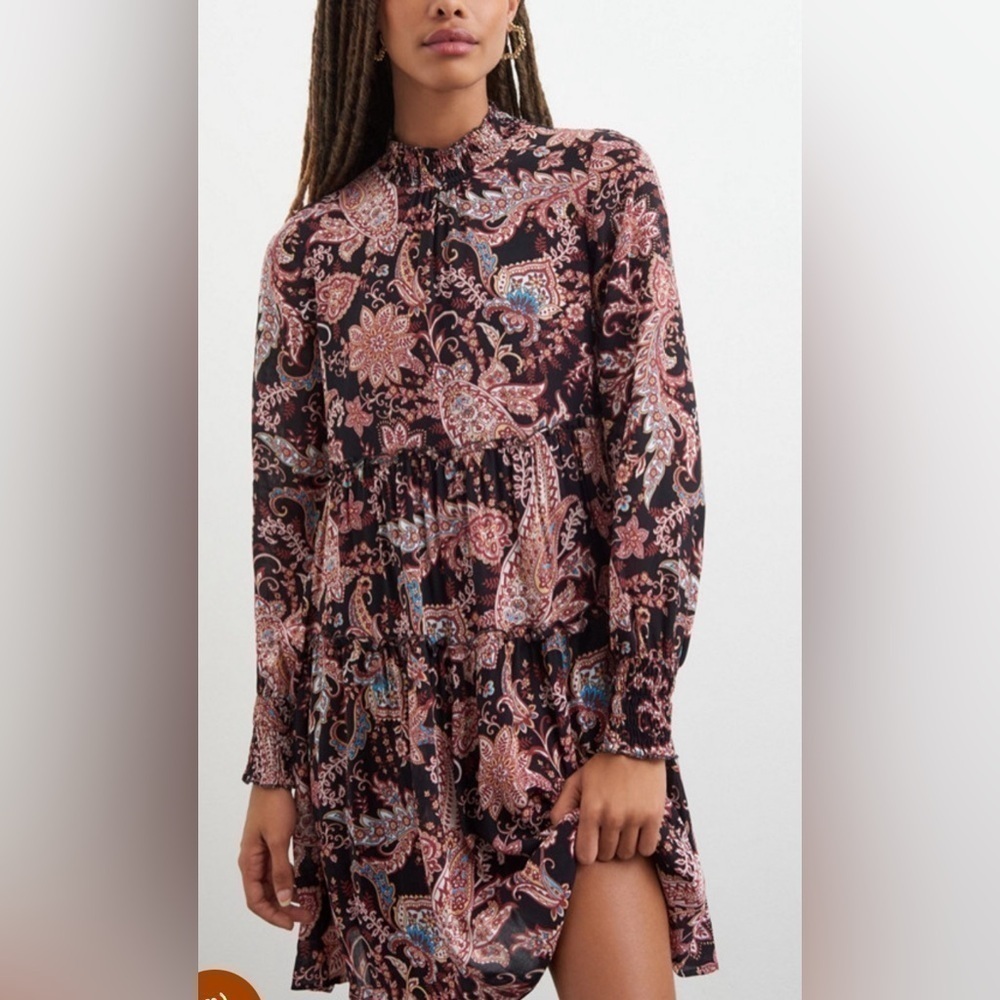 Anthropologie Cady Tiered Tunic Dress